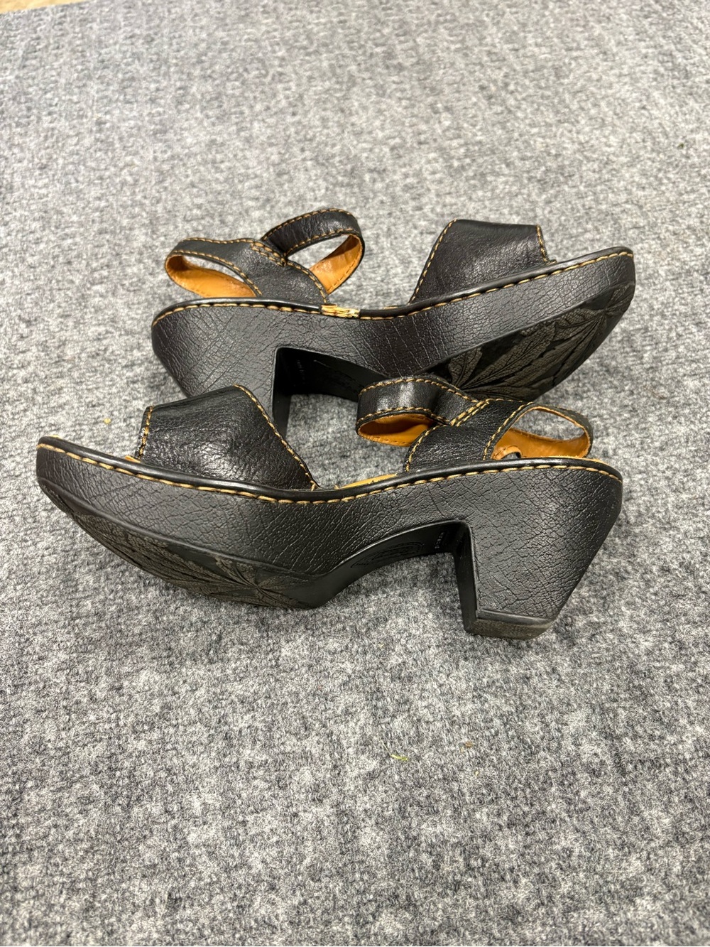 Born Black and Tan Leather Ankle-Strap Sandals - Picture 6 of 14